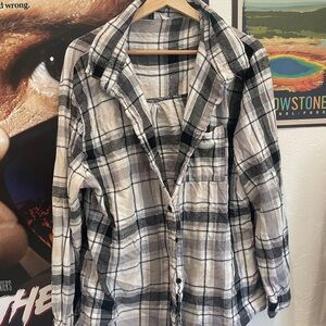 🤍 oversized grunge grey-toned flannel 🤍